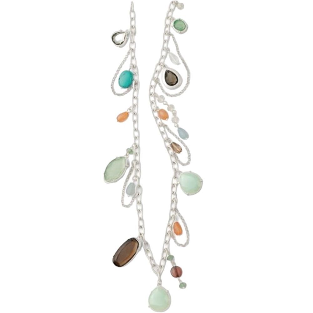 NWT🏷 Lia Sophia MESA necklace retired, MULTI STONES & matte silver